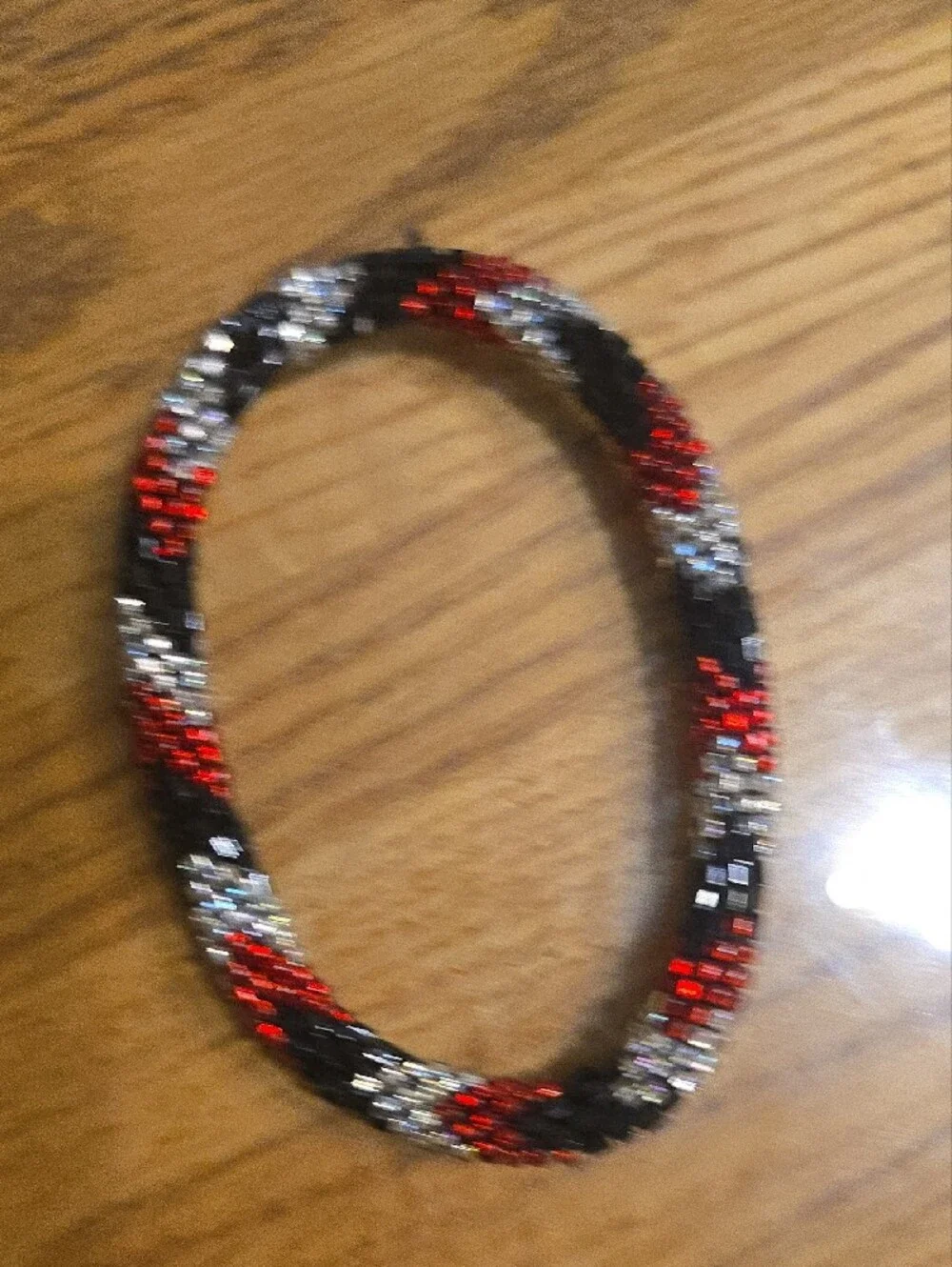 Women's Red & Black Beaded Bracelet Set — Festive Layering Bracelets